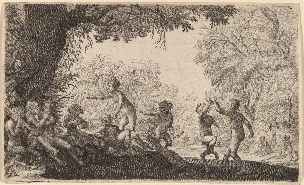 Baccanale con una coppia danzante a destra da Willem Basse