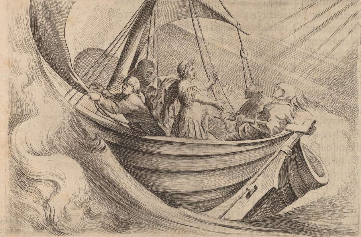 Cesare attraversa mari tempestosi, 1634 da Willem Basse