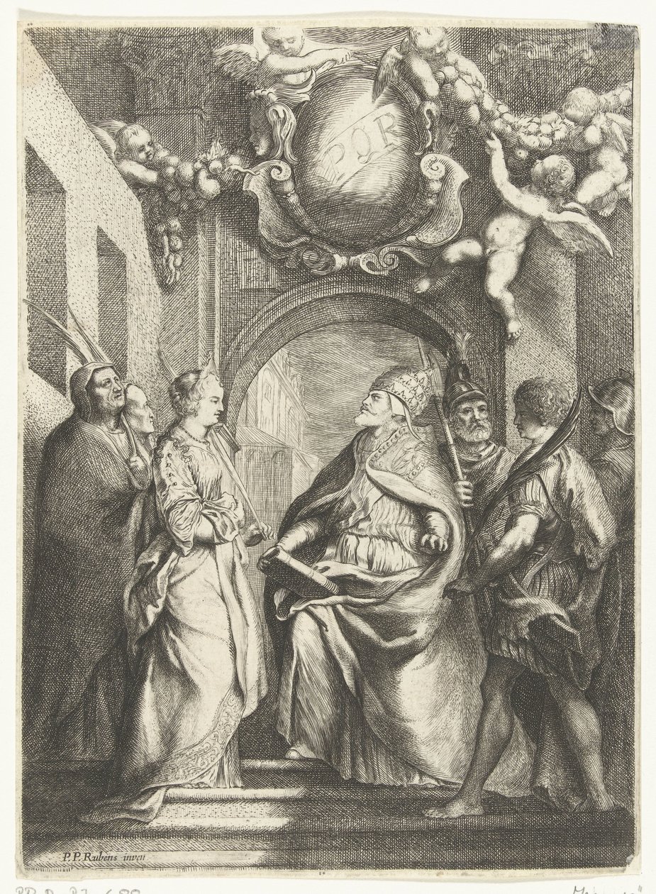 San Gregorio Magno con altri quattro santi da Willem Basse