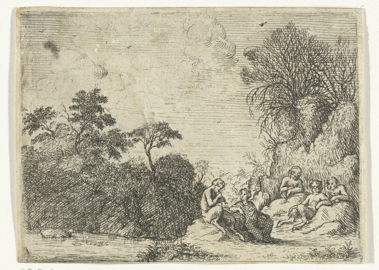 Satiro che suona il flauto da Willem Basse