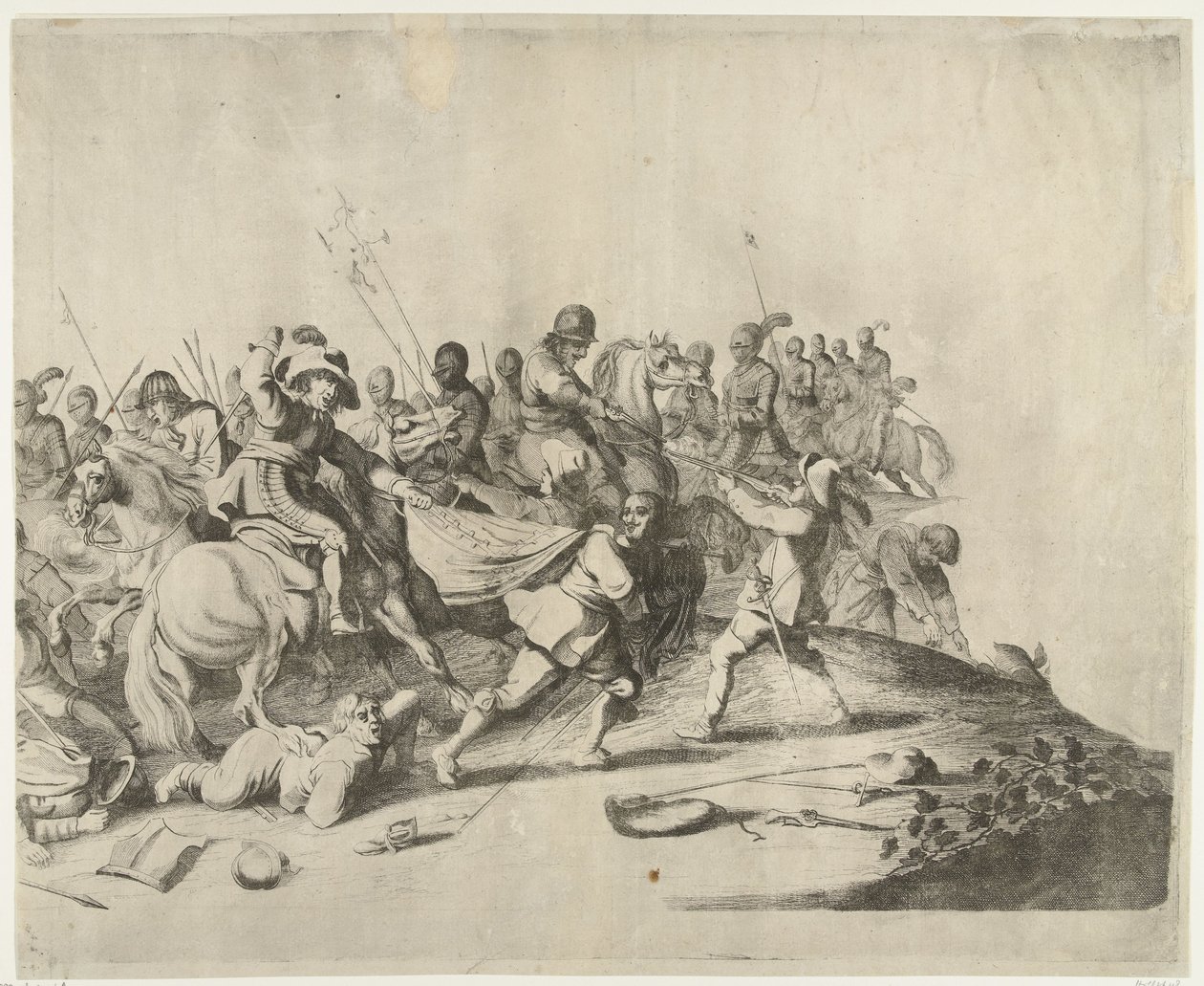 Combattimento tra cavalieri e fanteria da Willem Basse