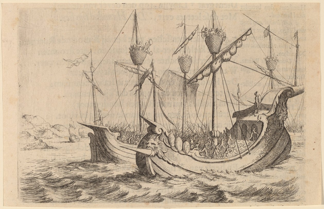 La marina di Annibale combatte i Rodiani da Willem Basse