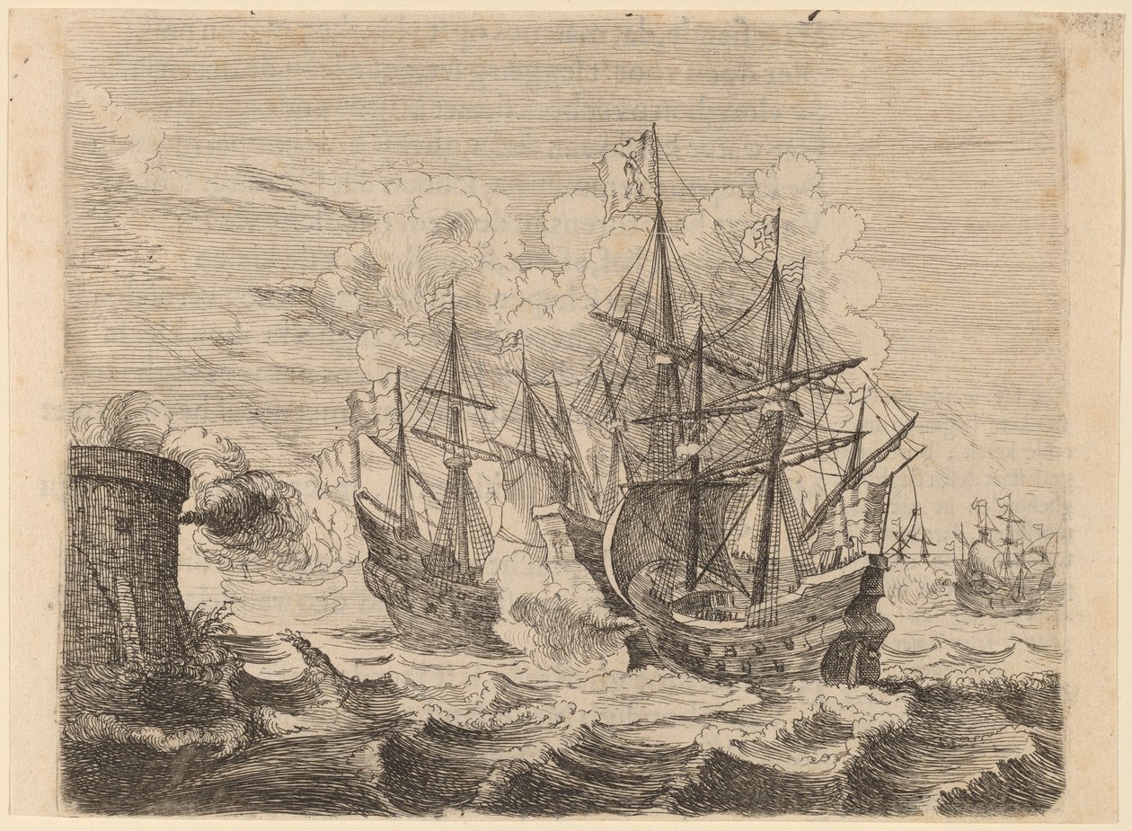 La vittoria di Heemskerck sulla flotta spagnola a Gibilterra, 1634 da Willem Basse