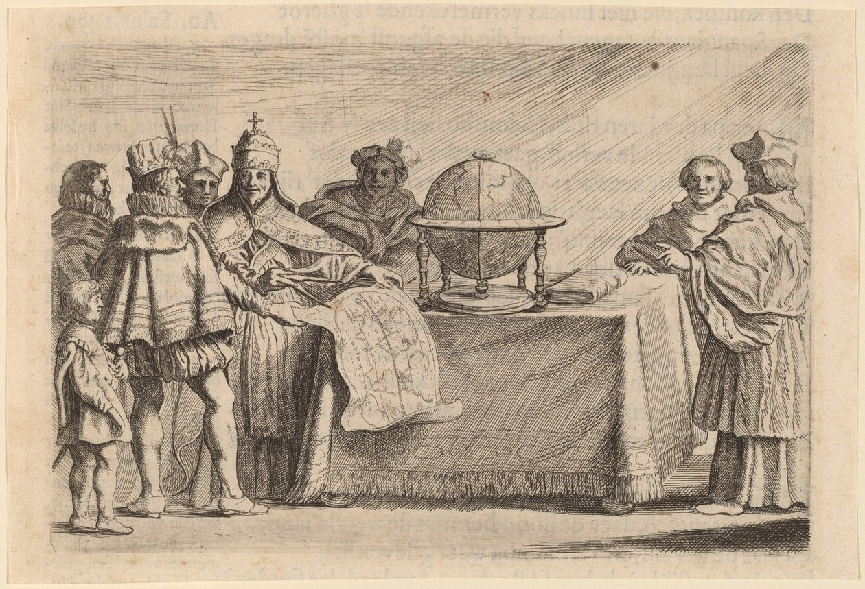 La spartizione del globo tra Spagna e Portogallo, 1634 da Willem Basse