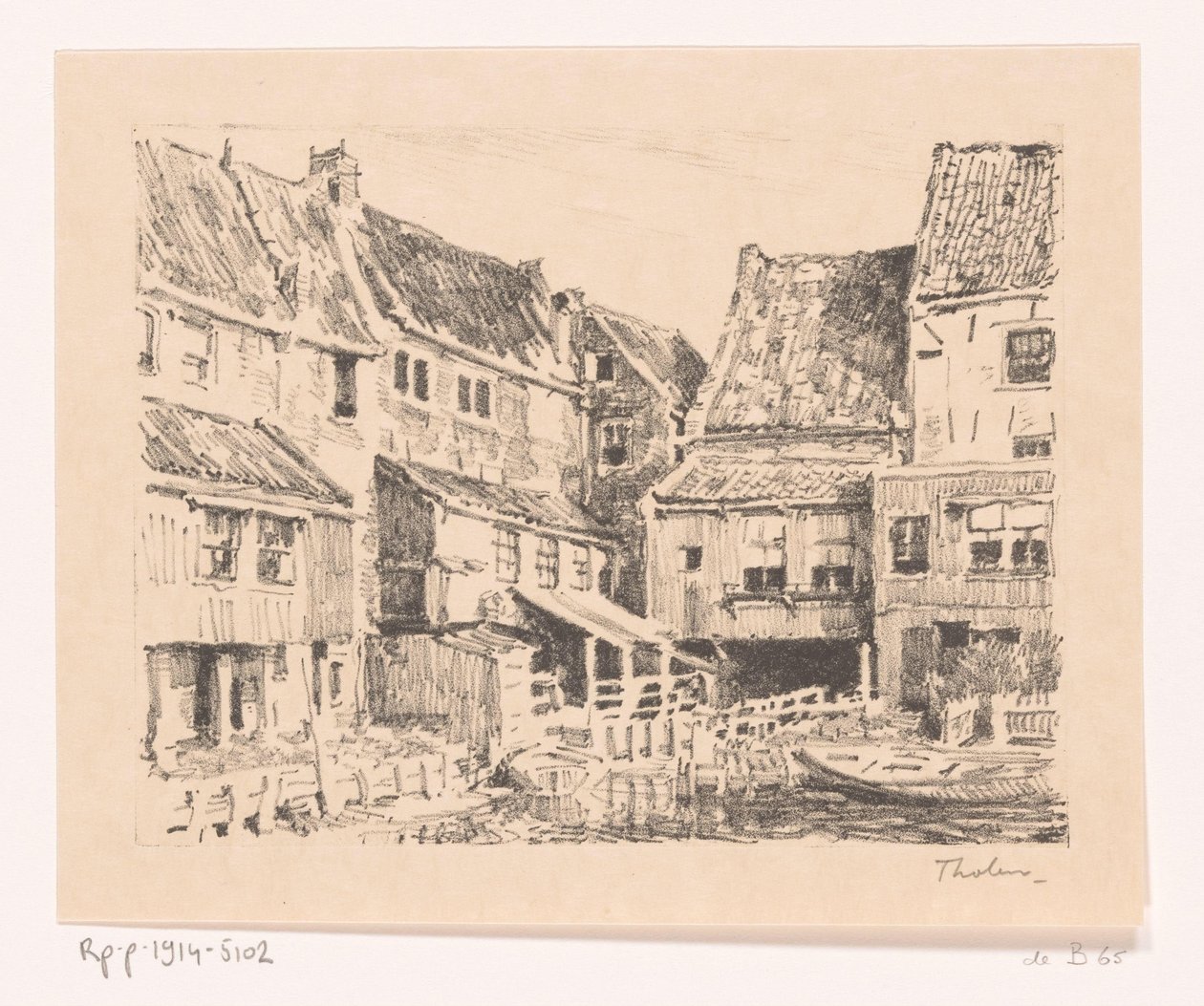 Retro di vecchie case, a Enkhuizen da Willem Bastiaan Tholen (signed by artist)