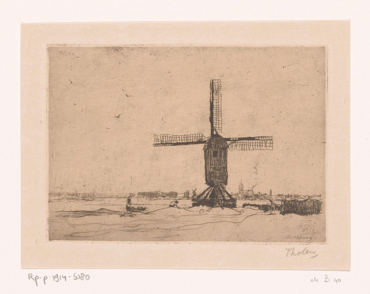 Mulino di Doesburg da Willem Bastiaan Tholen (signed by artist)