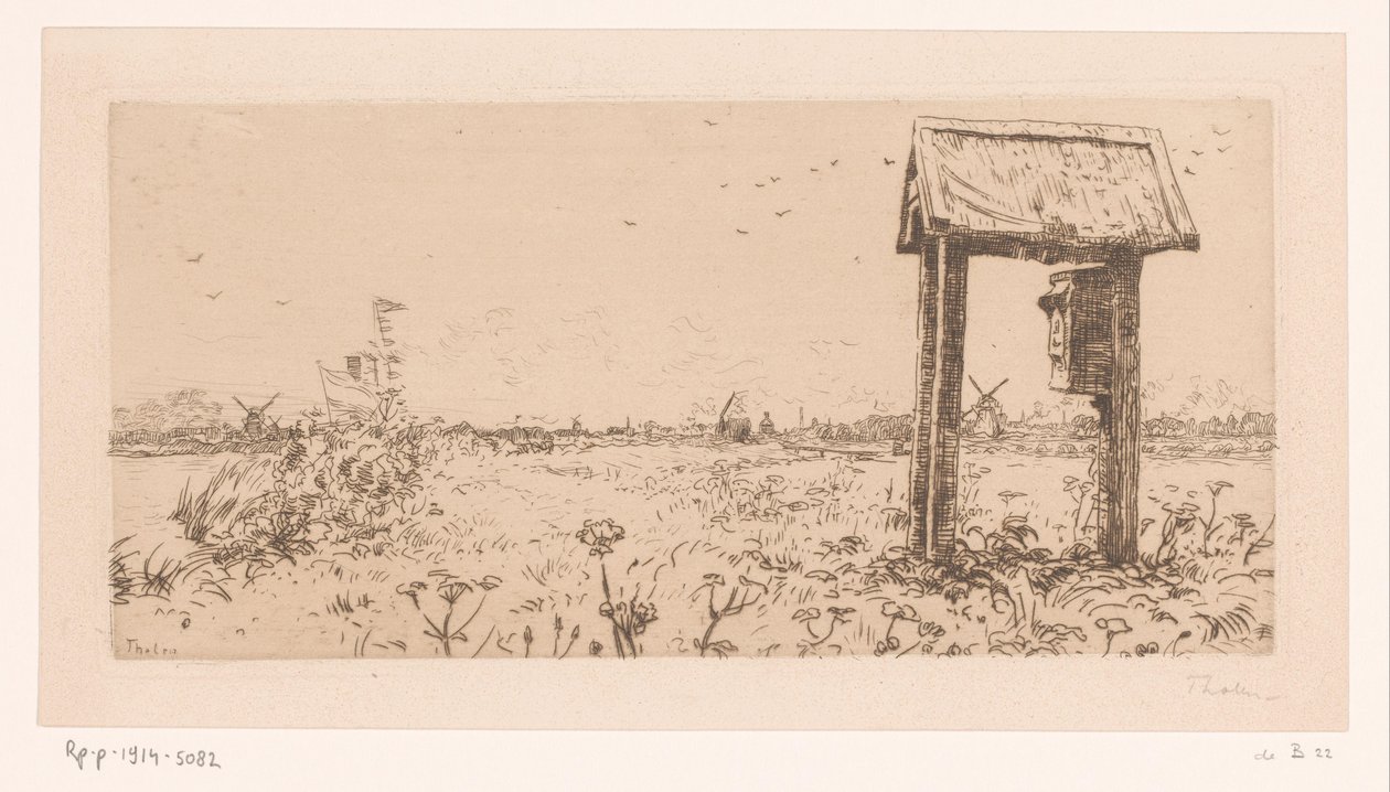 Prati alla Kaag, con cassetta delle lettere da Willem Bastiaan Tholen (signed by artist)