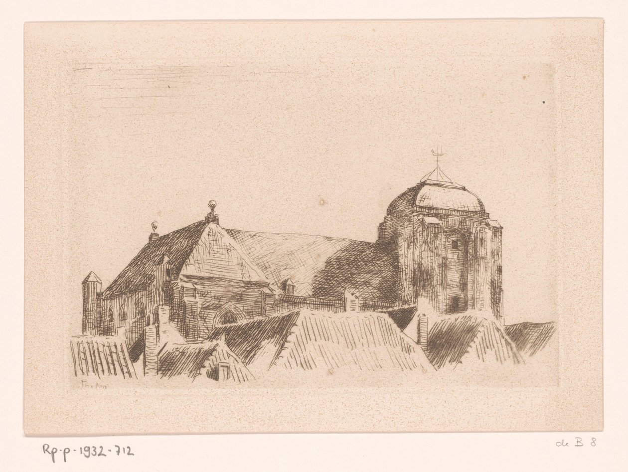 Vista sulla Grande Chiesa, a Veere da Willem Bastiaan Tholen