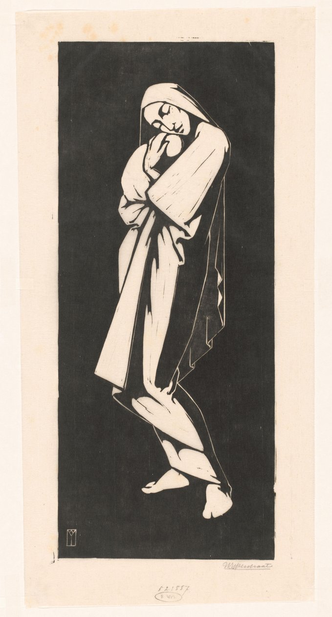 Vrouw met kind da Willem Bernardus IJzerdraat (signed by artist)