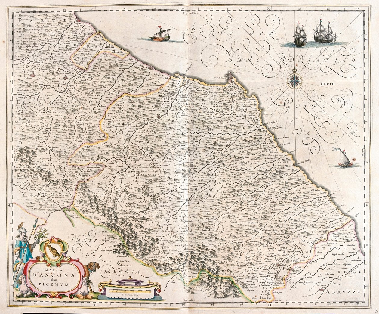 Ancona, Marche, Italia, in "Theatrum Orbis Terrarum, sive Atlas Novus" di Willem Blaeu, Amsterdam da Willem Blaeu