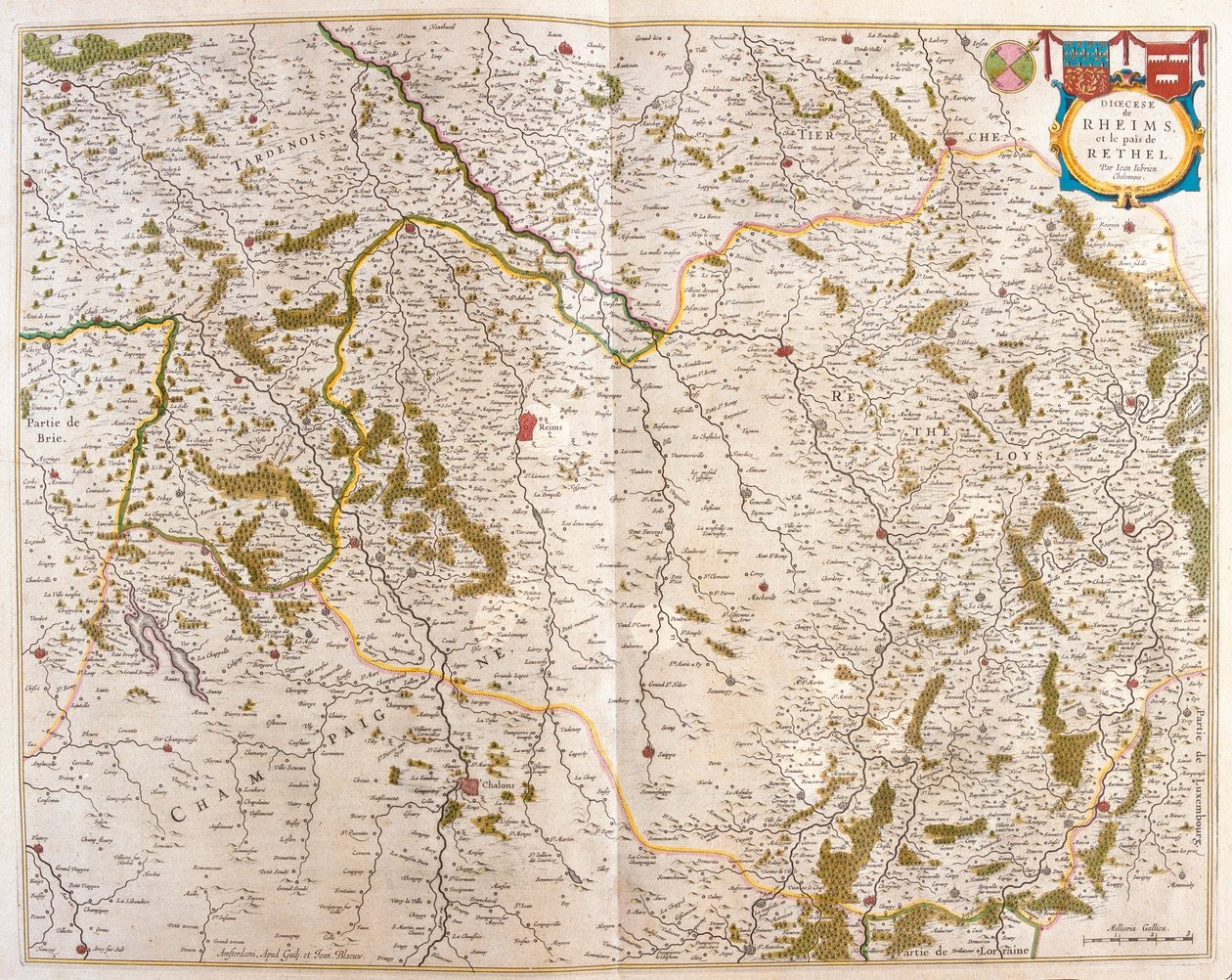 Champagne - Cambresis - Picardie- Normandie and Bretagne, in "Theatrum Orbis Terrarum, sive Atlas Novus" di Willem Blaeu, Amsterdam da Willem Blaeu