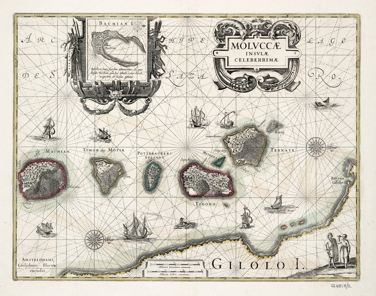 Carta delle Molucche, Indonesia da Willem Blaeu
