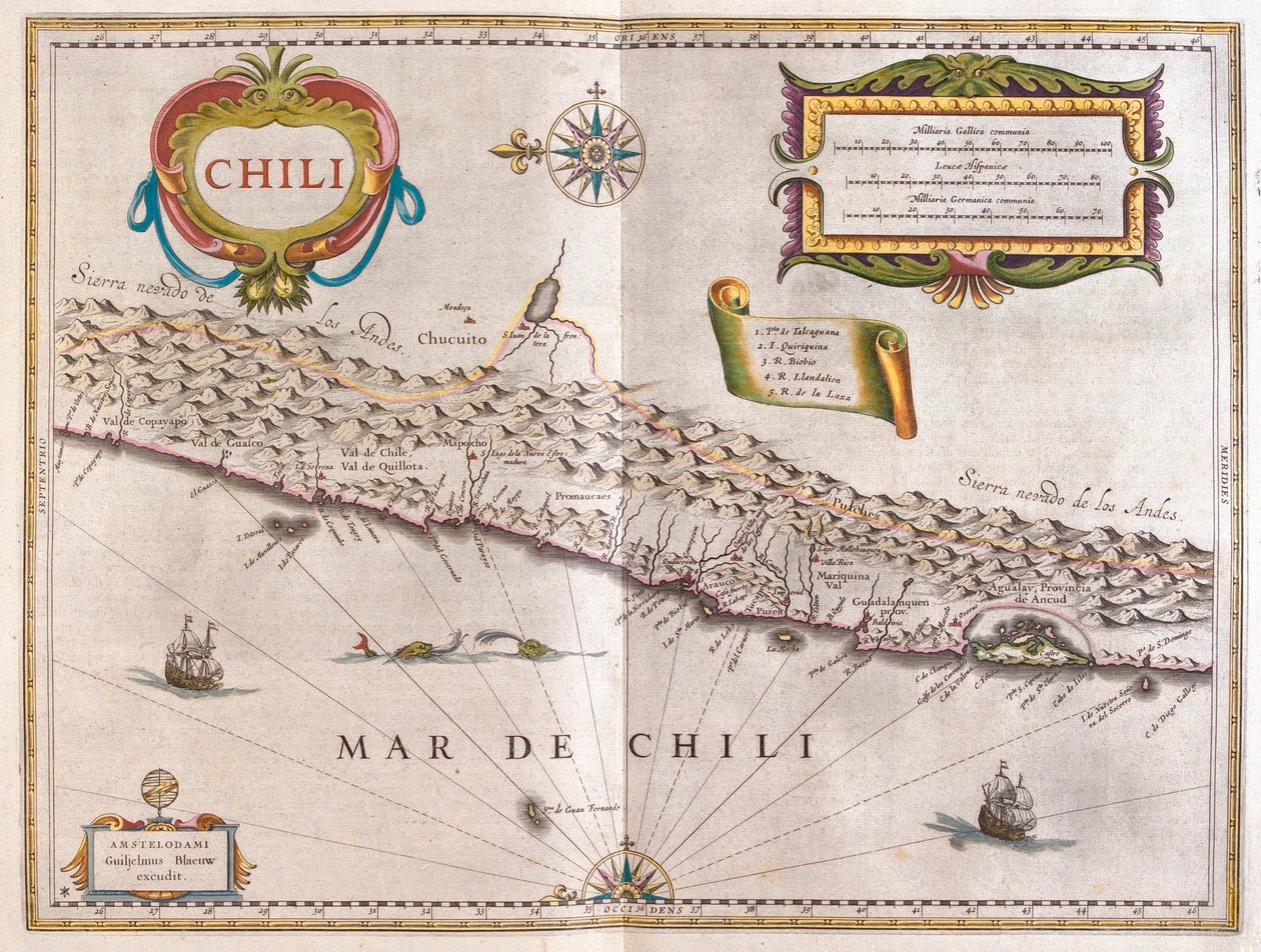 Cile, in "Theatrum Orbis Terrarum, sive Atlas Novus" di Willem Blaeu, Amsterdam da Willem Blaeu