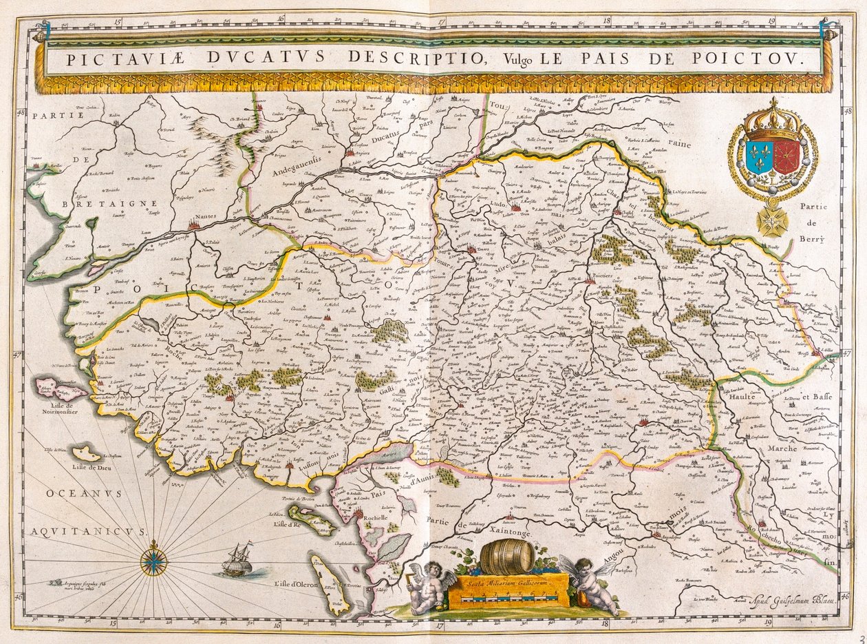 Costa e città di Nantes e Rochelle, in "Theatrum Orbis Terrarum, sive Atlas Novus" di Willem Blaeu, Amsterdam da Willem Blaeu