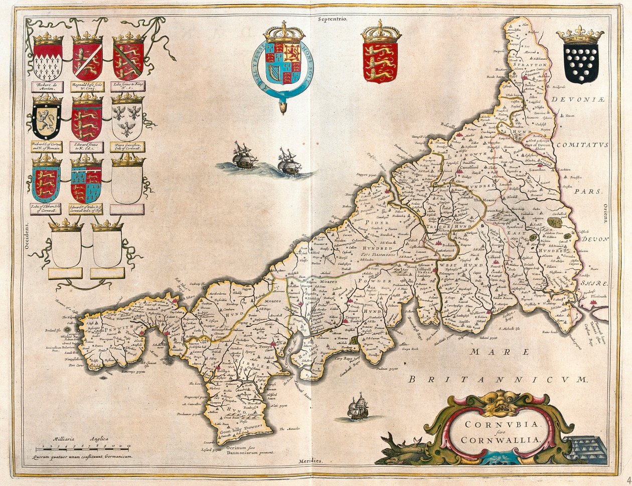 Cornovaglia, in "Theatrum Orbis Terrarum, sive Atlas Novus" di Willem Blaeu, Amsterdam da Willem Blaeu