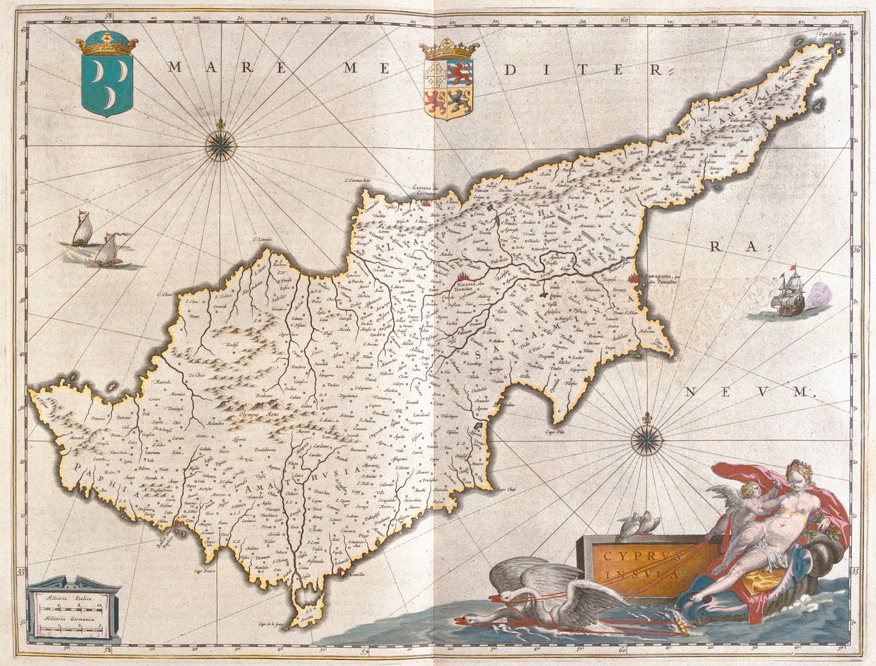 Cipro, in "Theatrum Orbis Terrarum, sive Atlas Novus" di Willem Blaeu, Amsterdam da Willem Blaeu