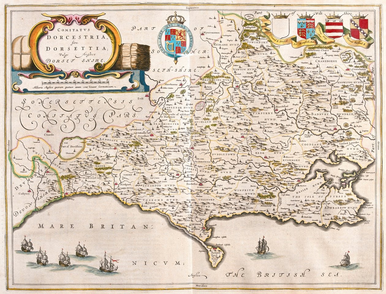 Dorchester (Dorset), in "Theatrum Orbis Terrarum, sive Atlas Novus" di Willem Blaeu, Amsterdam da Willem Blaeu