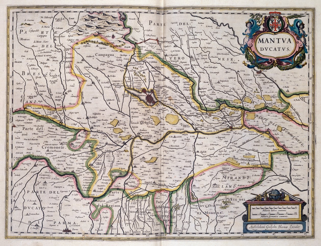 Ducato di Mantova, mappa di Willem Blaeu (1571-1638), Italia da Willem Blaeu