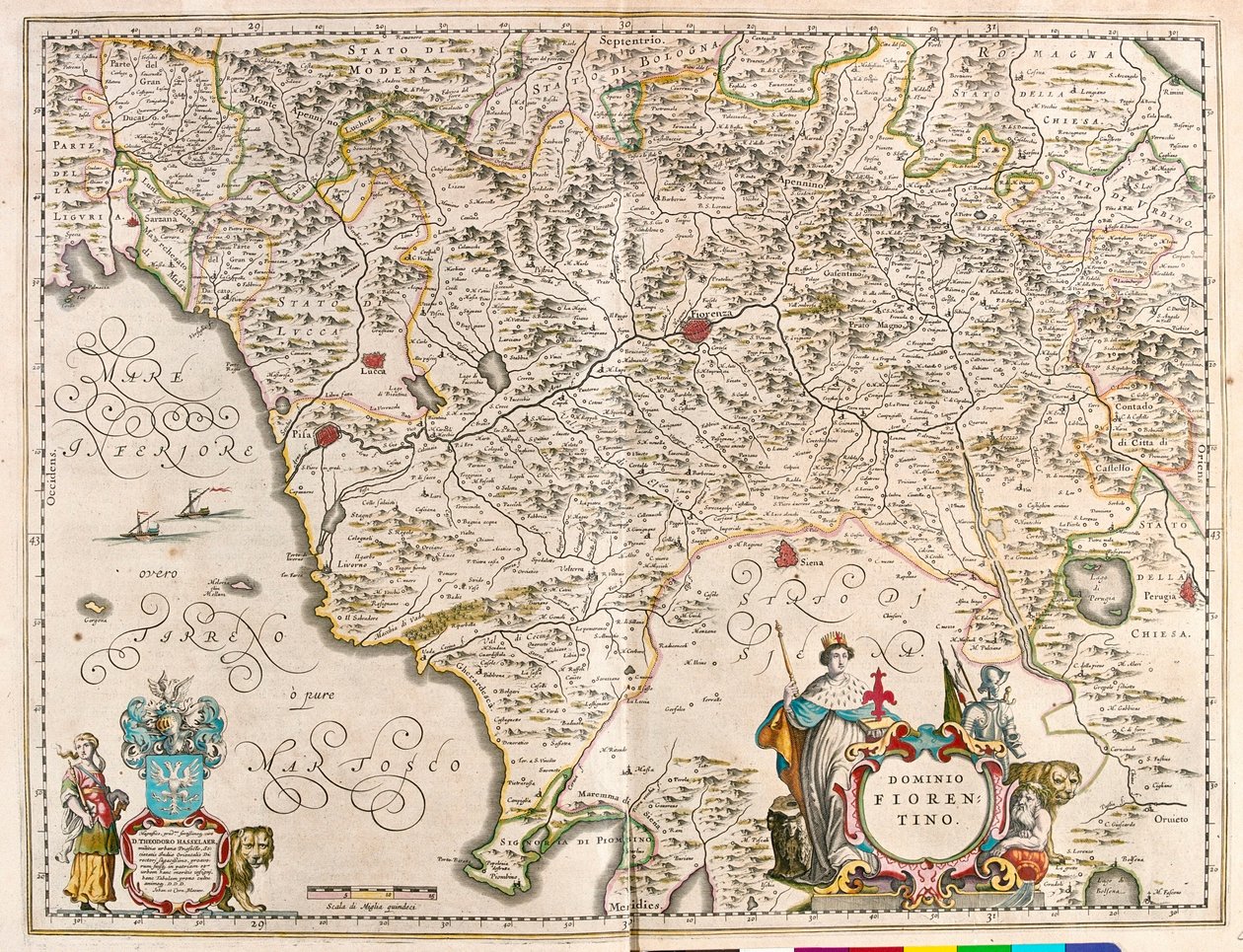 Firenze, Italia, in "Theatrum Orbis Terrarum, sive Atlas Novus" di Willem Blaeu, Amsterdam da Willem Blaeu