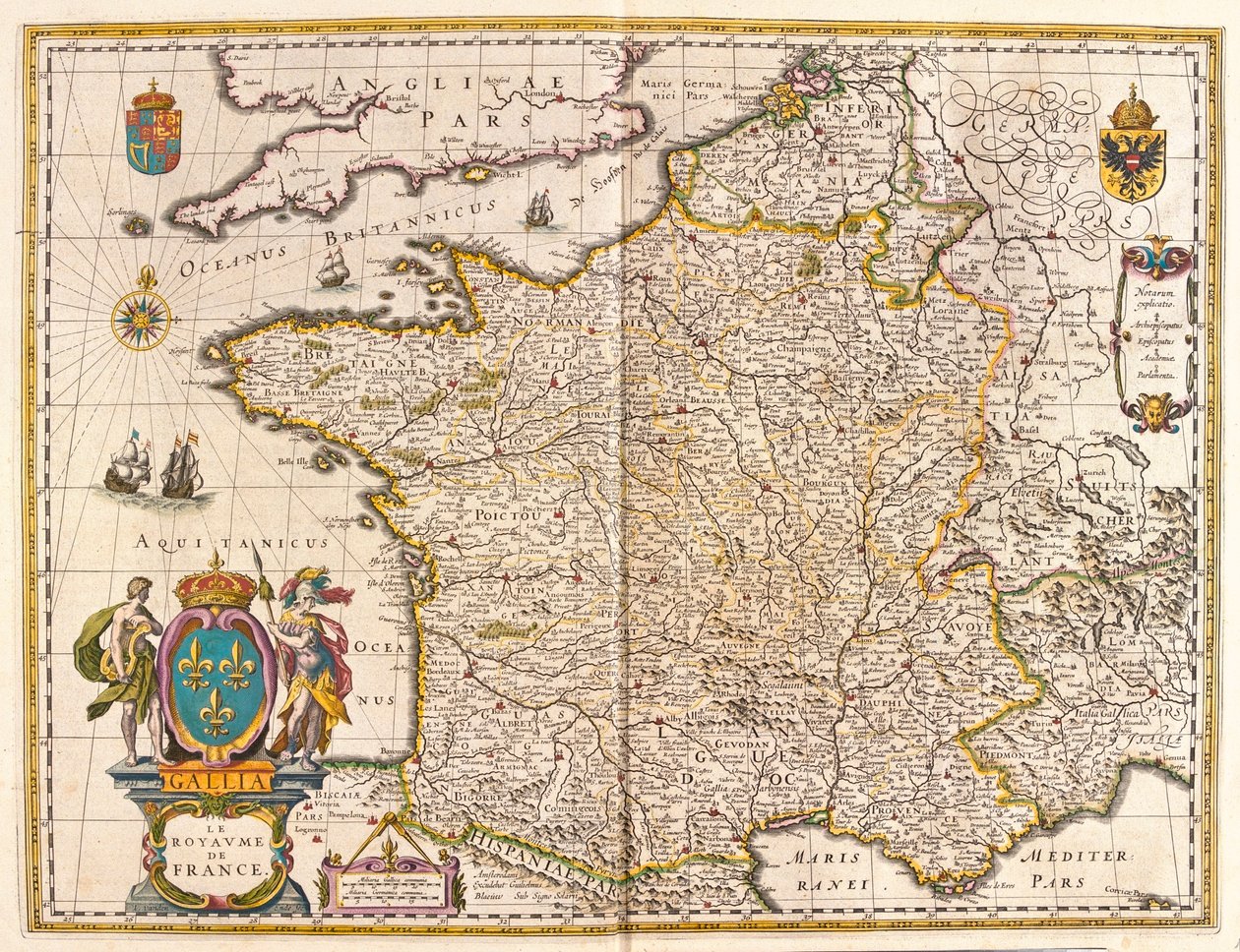 Francia, in "Theatrum Orbis Terrarum, sive Atlas Novus" di Willem Blaeu, Amsterdam da Willem Blaeu