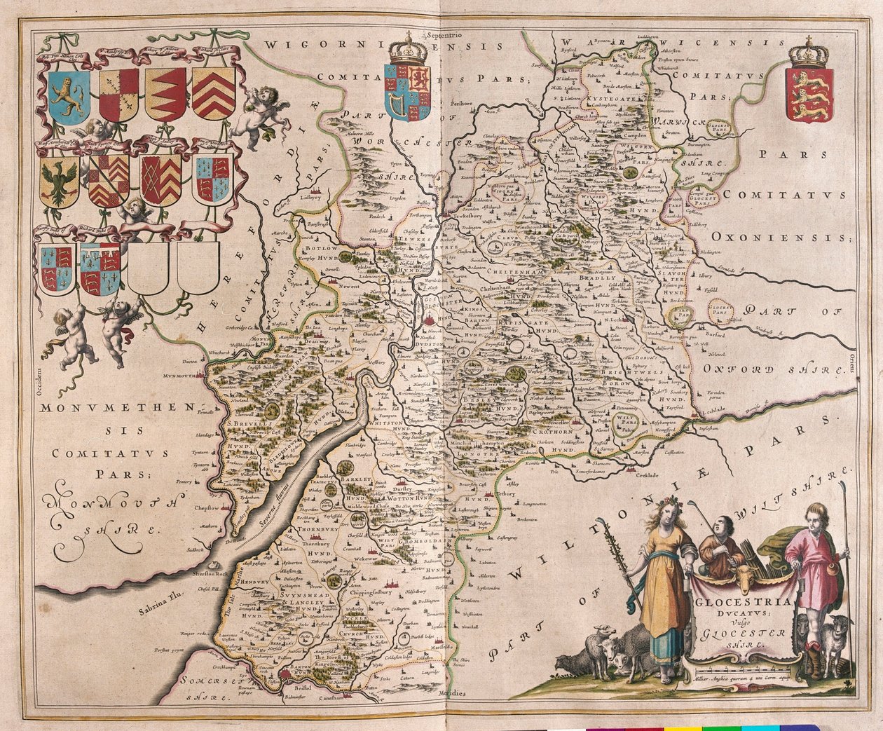 Glouchester, in "Theatrum Orbis Terrarum, sive Atlas Novus" di Willem Blaeu, Amsterdam da Willem Blaeu