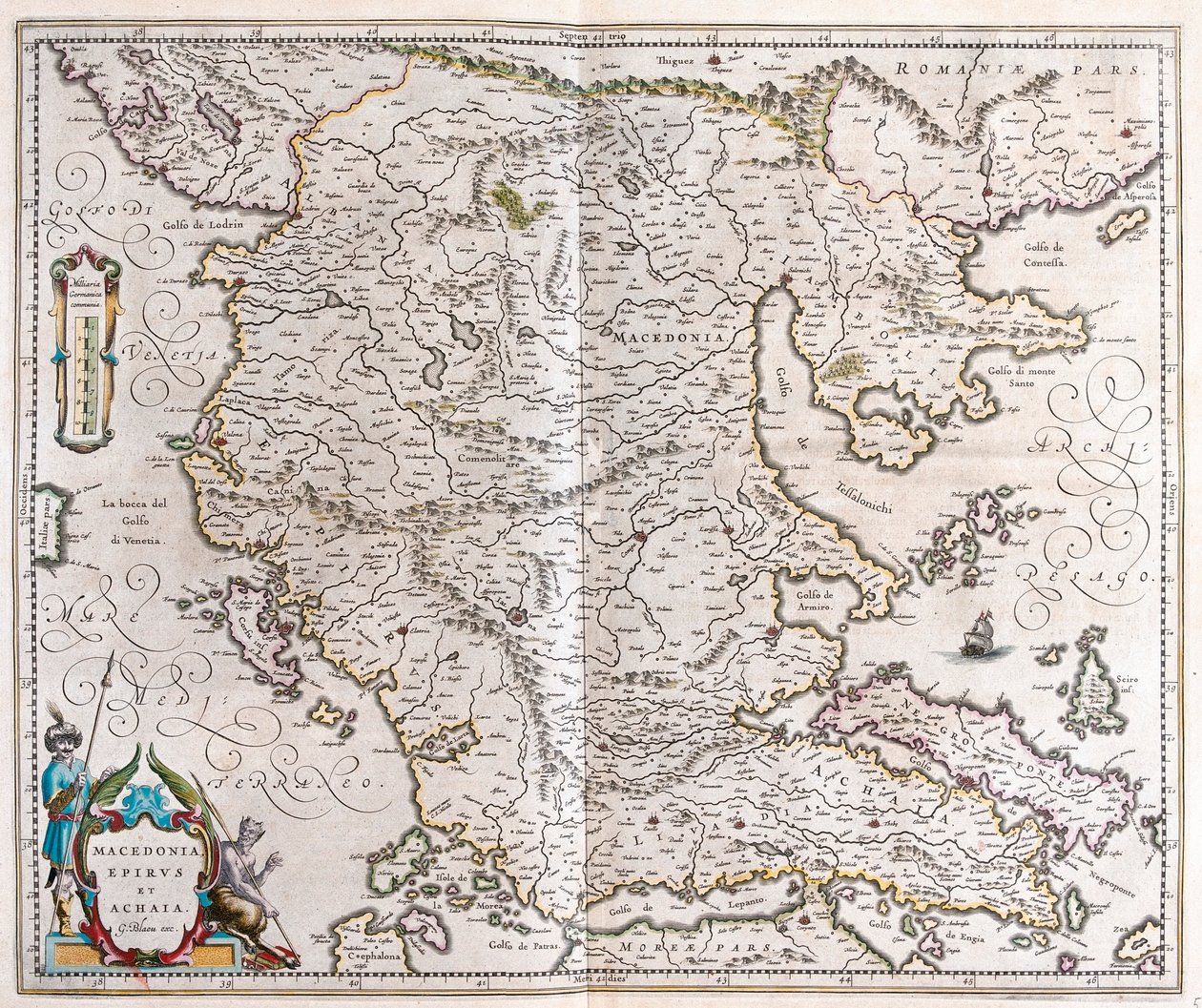 Grecia, Macedonia, Albania, in "Theatrum Orbis Terrarum, sive Atlas Novus" di Willem Blaeu, Amsterdam da Willem Blaeu