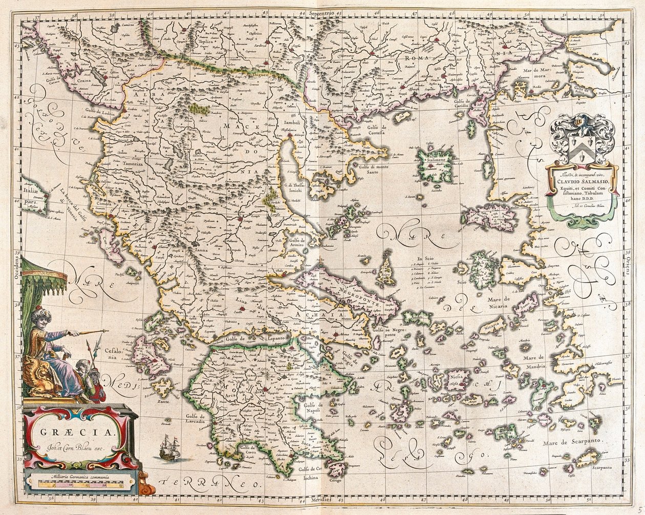 Grecia, in "Theatrum Orbis Terrarum, sive Atlas Novus" di Willem Blaeu, Amsterdam da Willem Blaeu