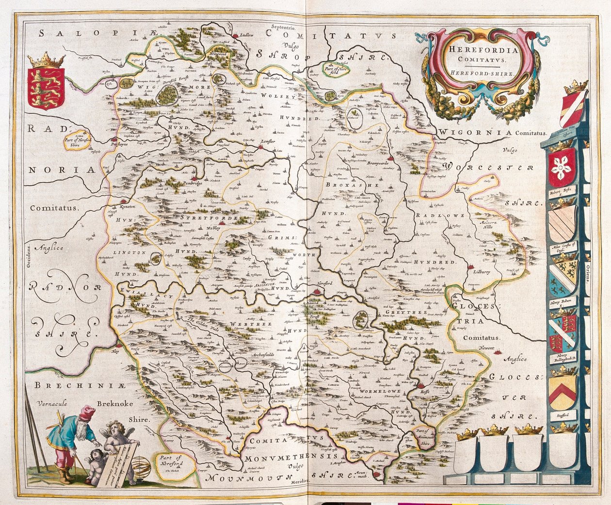 Herefordshire, in "Theatrum Orbis Terrarum, sive Atlas Novus" di Willem Blaeu, Amsterdam da Willem Blaeu