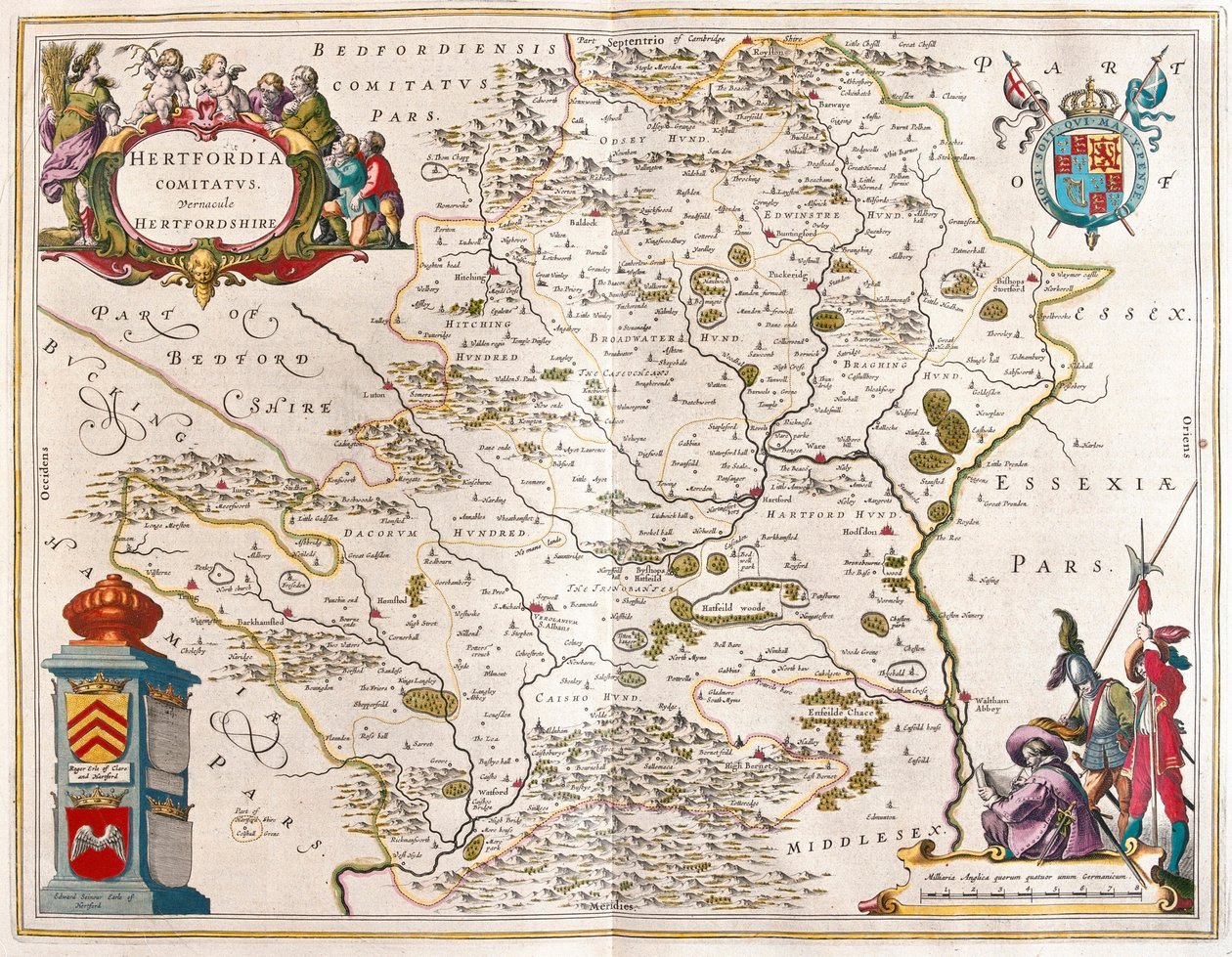 Hertford shire, in "Theatrum Orbis Terrarum, sive Atlas Novus" di Willem Blaeu, Amsterdam da Willem Blaeu
