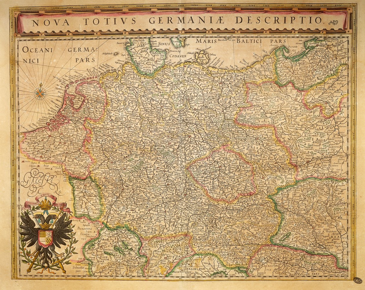 Hodierna Germany dal Theatrum Orbis Terrarum di Willem Bleau, Amsterdam da Willem Blaeu