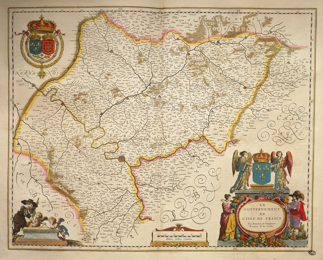 Île-de-France, Isola di Francia da Theatrum Orbis Terrarum di Willem Bleau, Amsterdam da Willem Blaeu