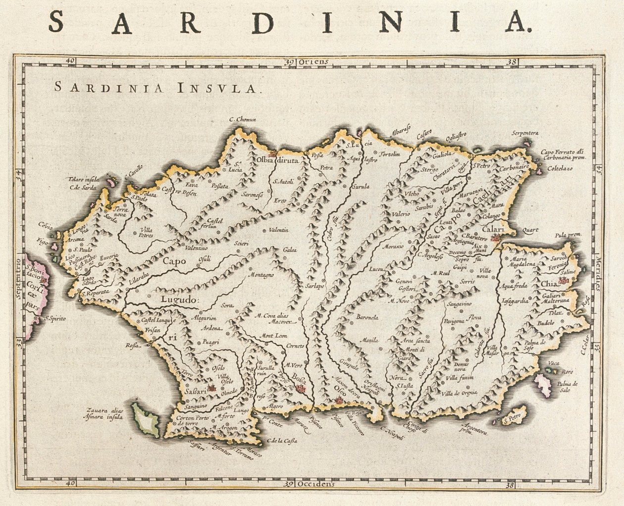 Isola di Sardegna, Italia, in "Theatrum Orbis Terrarum, sive Atlas Novus" di Willem Blaeu, Amsterdam da Willem Blaeu