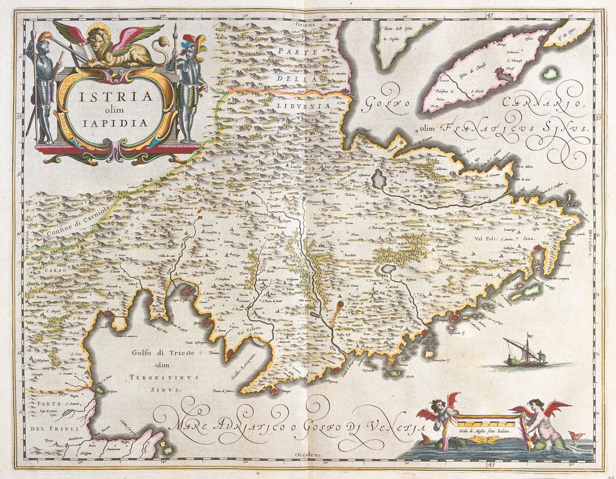 Istria, in "Theatrum Orbis Terrarum, sive Atlas Novus" di Willem Blaeu, Amsterdam da Willem Blaeu
