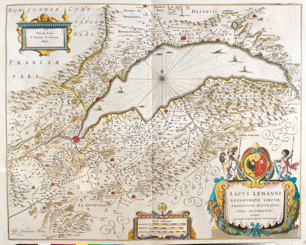 Lago di Ginevra, in "Theatrum Orbis Terrarum, sive Atlas Novus" di Willem Blaeu, Amsterdam da Willem Blaeu