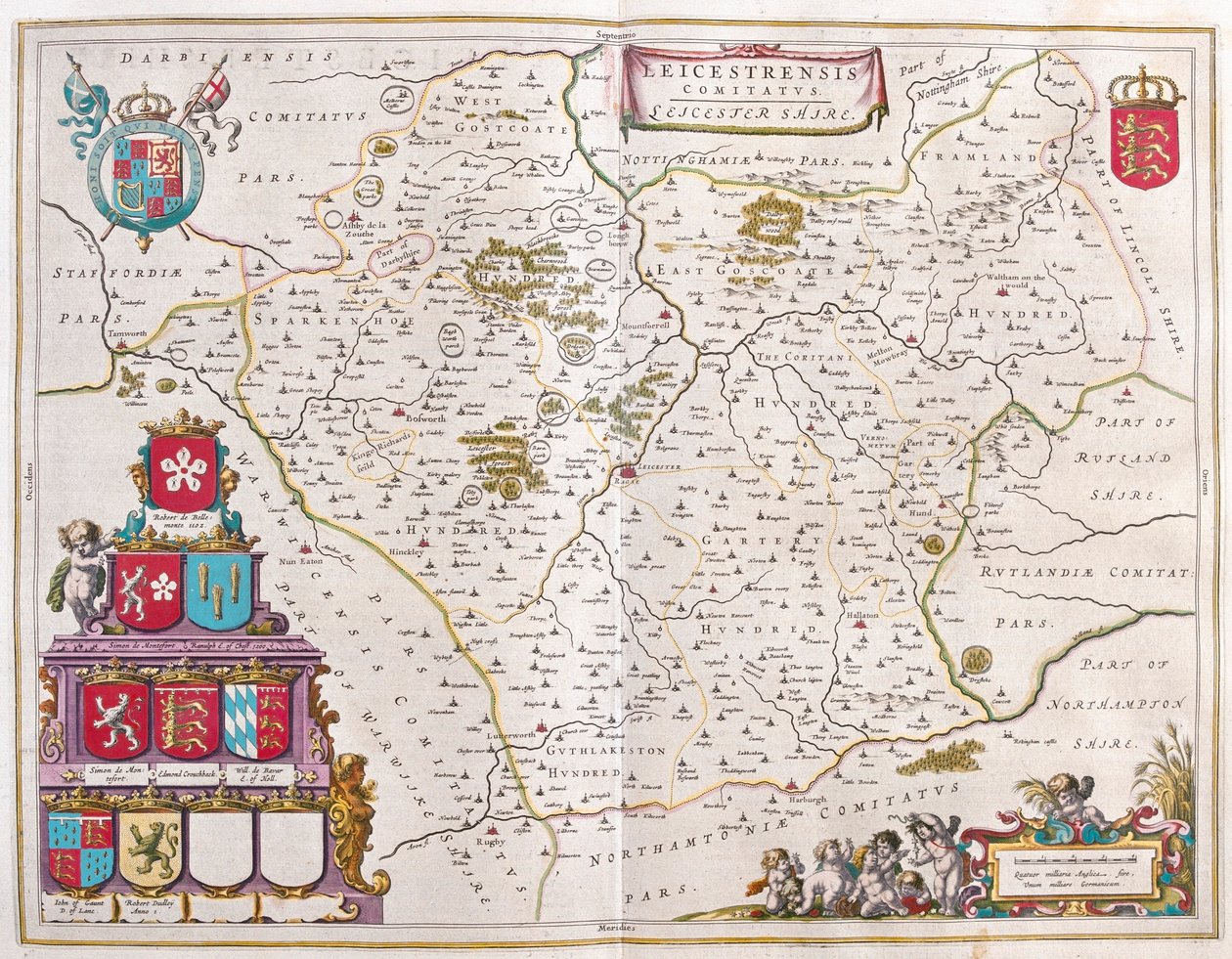 Leichester, in "Theatrum Orbis Terrarum, sive Atlas Novus" di Willem Blaeu, Amsterdam da Willem Blaeu