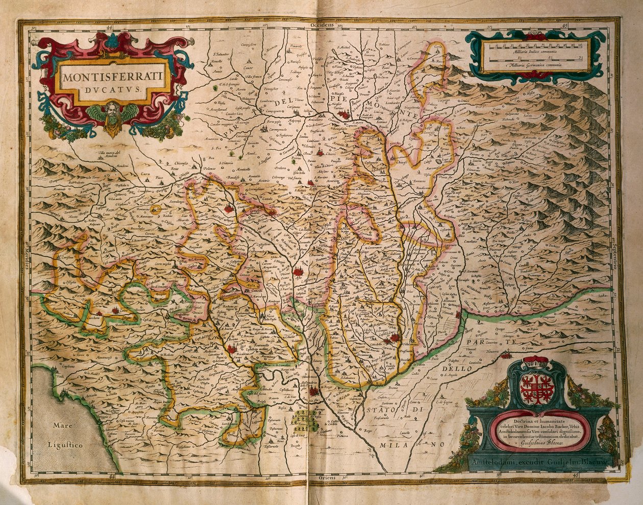 Mappa del Ducato di Monferrato, da Regionum Italiae di Willem Blaeu da Willem Blaeu