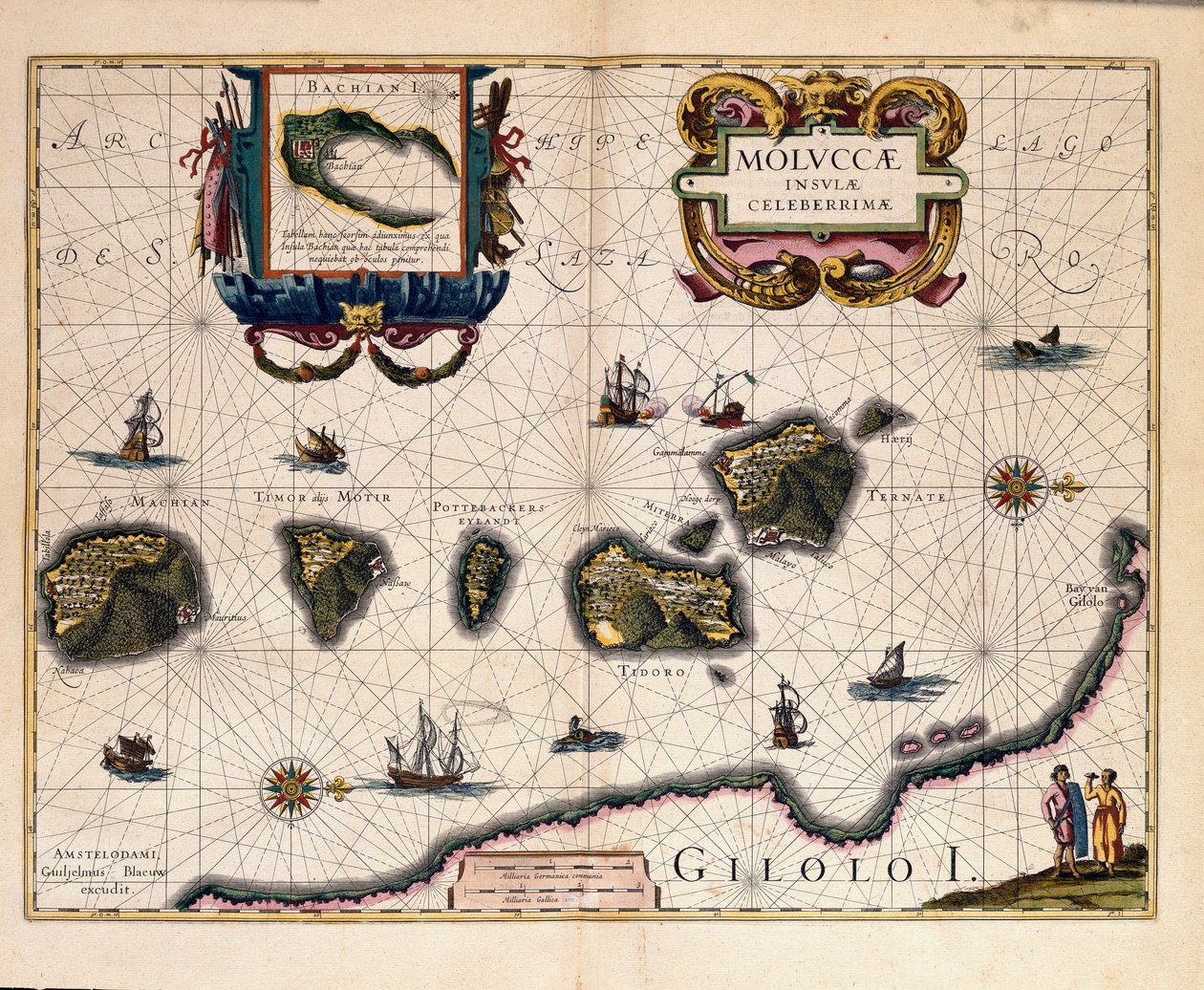 Mappa delle Isole Molucche a est dell