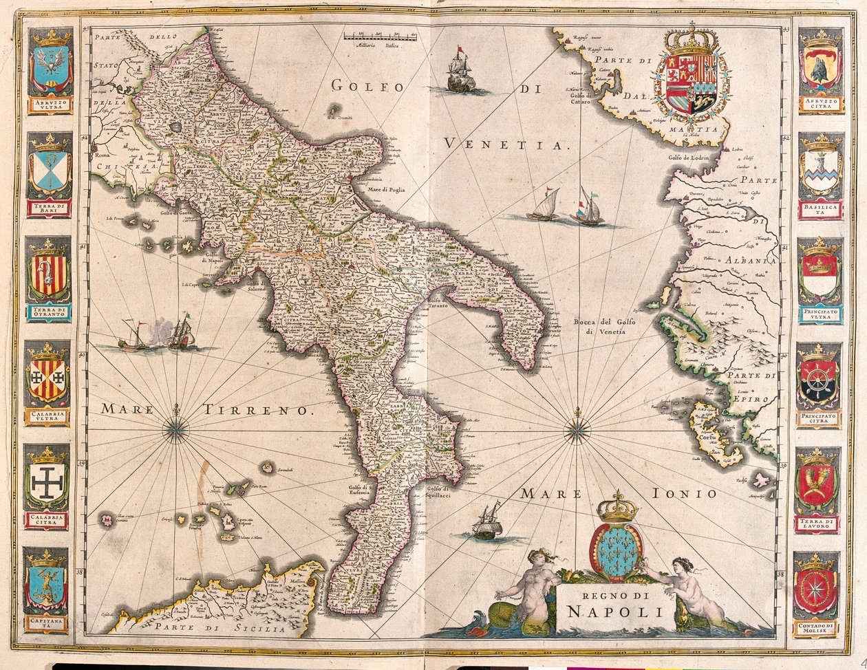 Napoli, Italia, in "Theatrum Orbis Terrarum, sive Atlas Novus" di Willem Blaeu, Amsterdam da Willem Blaeu