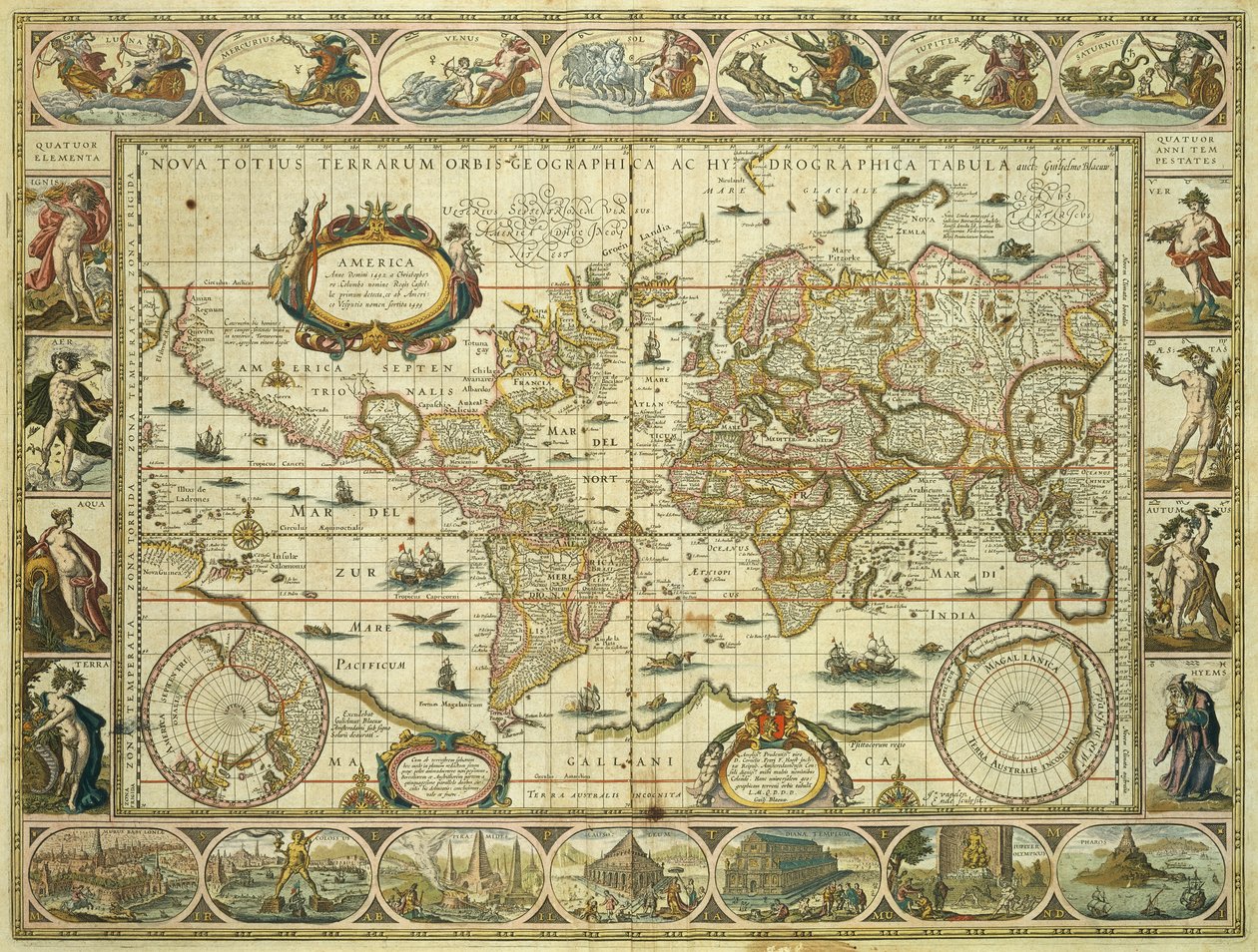 Nova Orbis Geographica ac Totius Terrarum Hydrographica, Willem Janszoon Blaeu, Amsterdam da Willem Blaeu