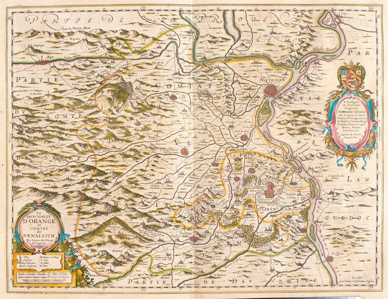 Arancio e Avignone, in "Theatrum Orbis Terrarum, sive Atlas Novus" di Willem Blaeu, Amsterdam da Willem Blaeu