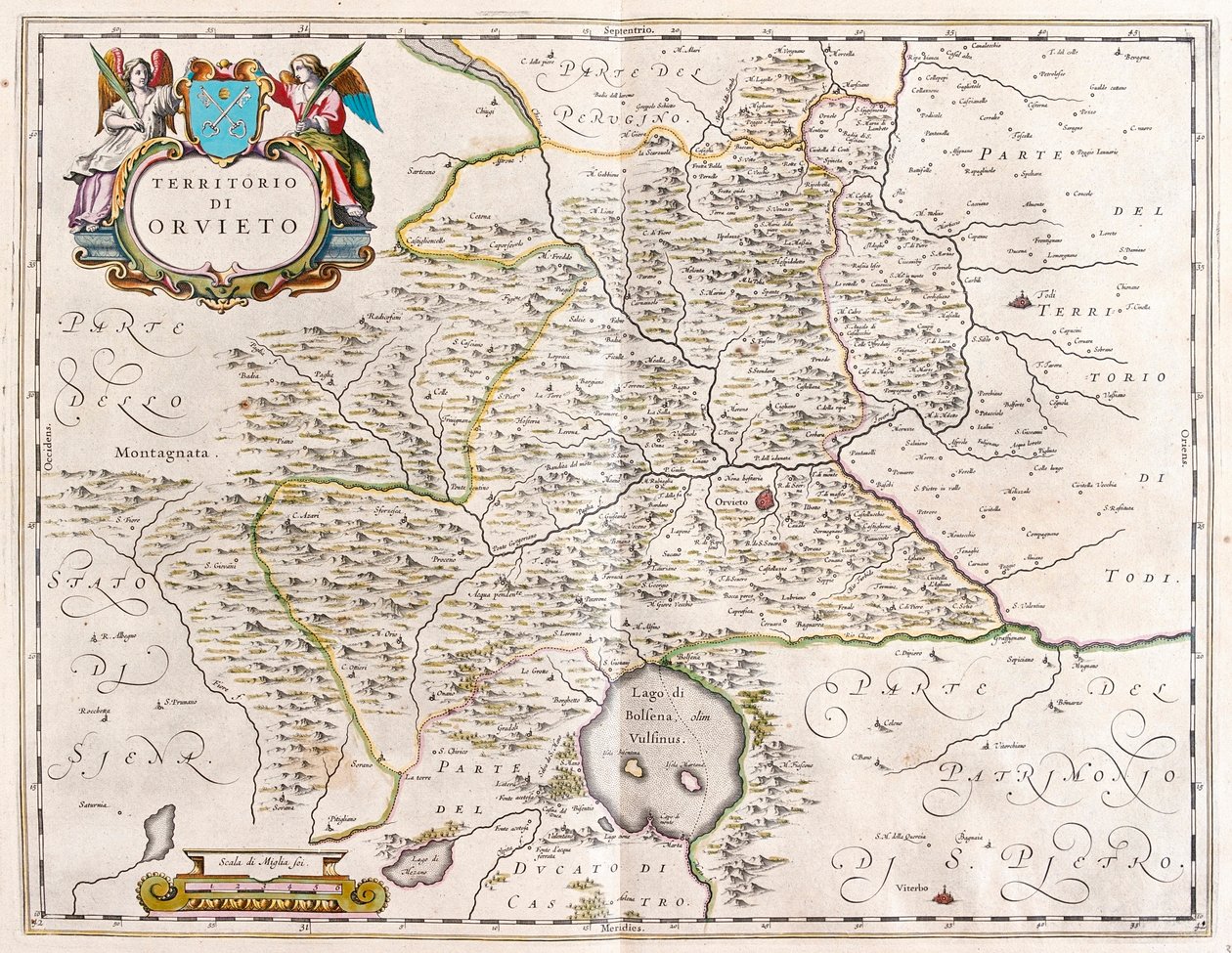Orvieto, lago di Bolsena, Italia, in "Theatrum Orbis Terrarum, sive Atlas Novus" di Willem Blaeu, Amsterdam da Willem Blaeu