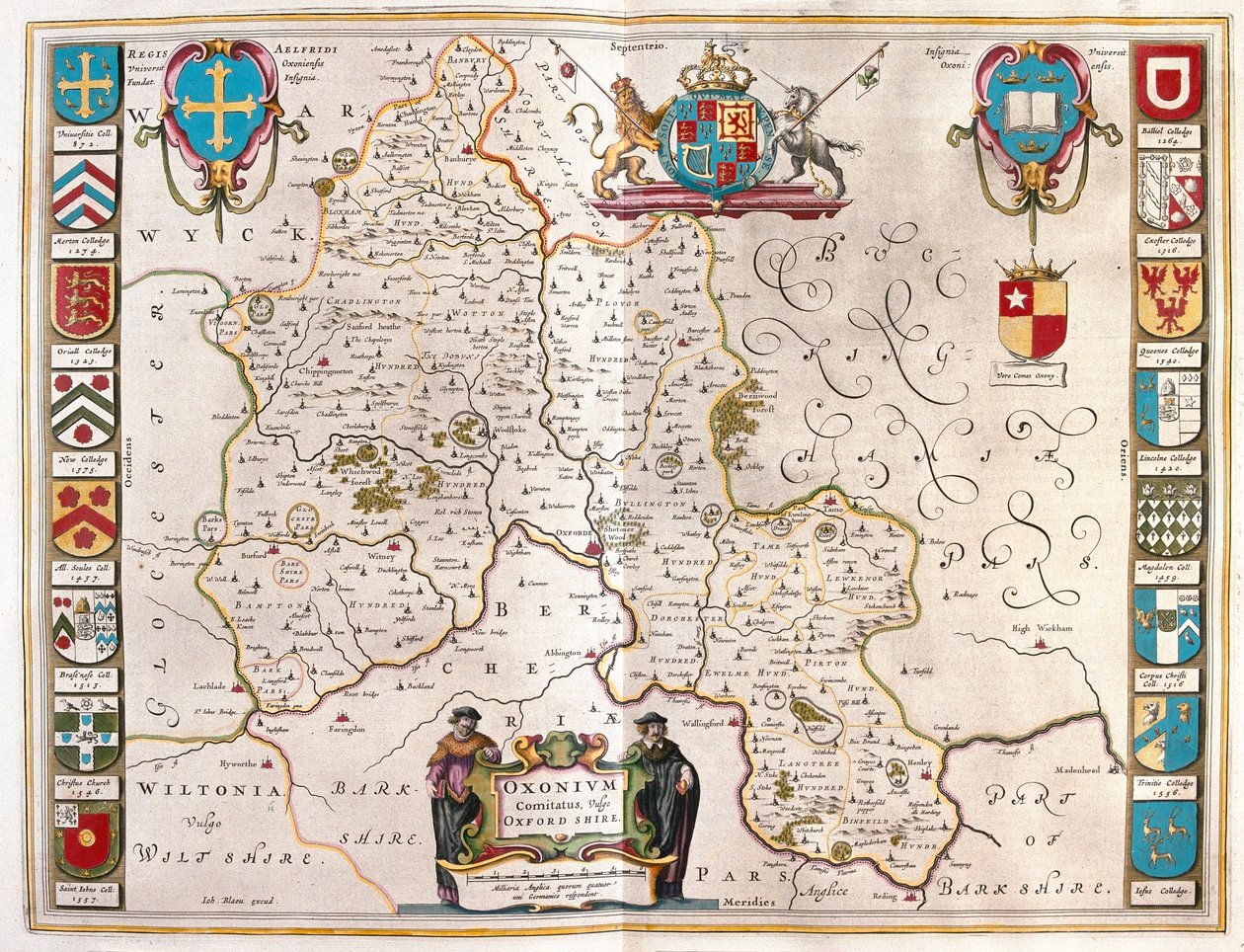Oxfordshire, in "Theatrum Orbis Terrarum, sive Atlas Novus" di Willem Blaeu, Amsterdam da Willem Blaeu