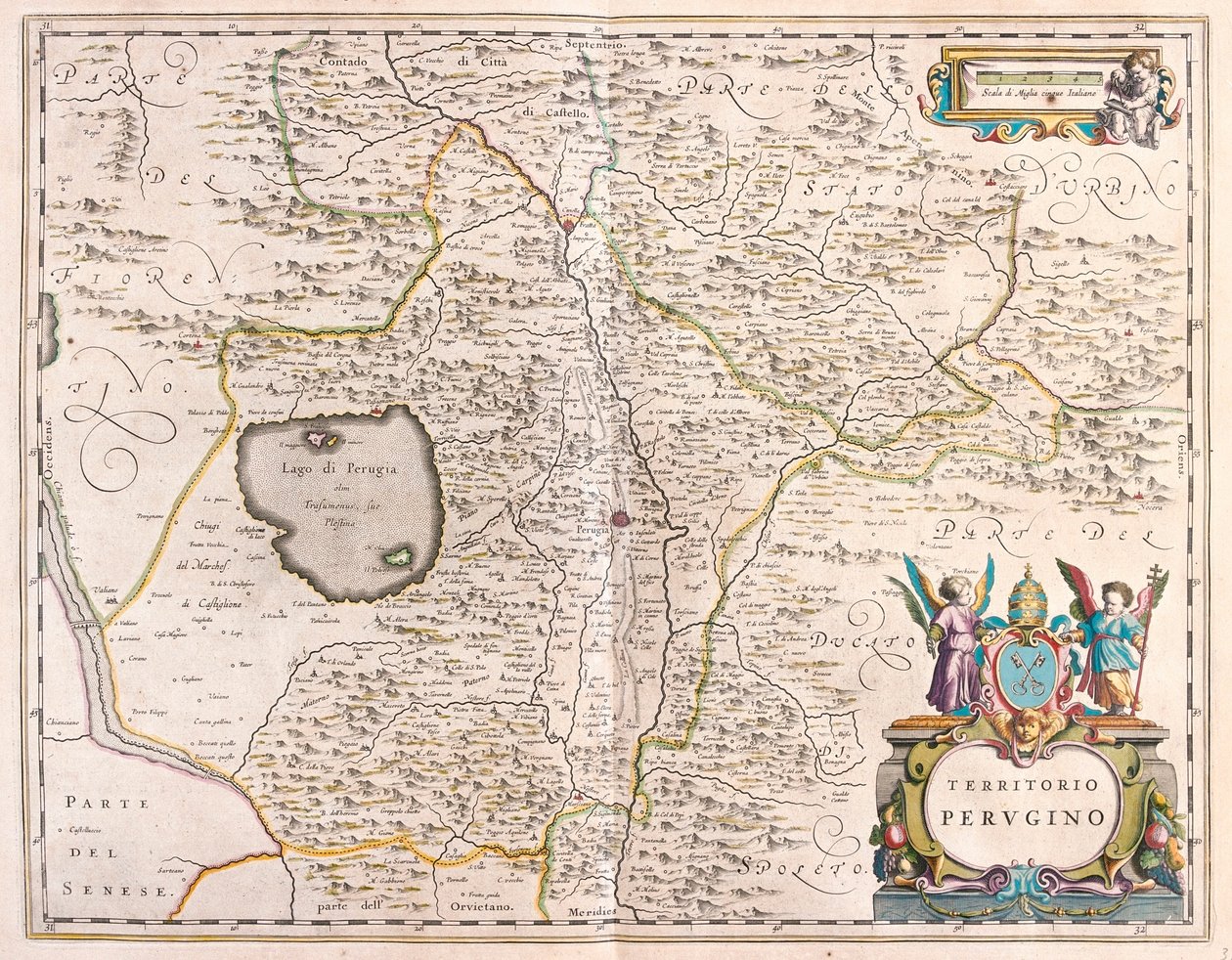 Perugia, Italia, in "Theatrum Orbis Terrarum, sive Atlas Novus" di Willem Blaeu, Amsterdam da Willem Blaeu