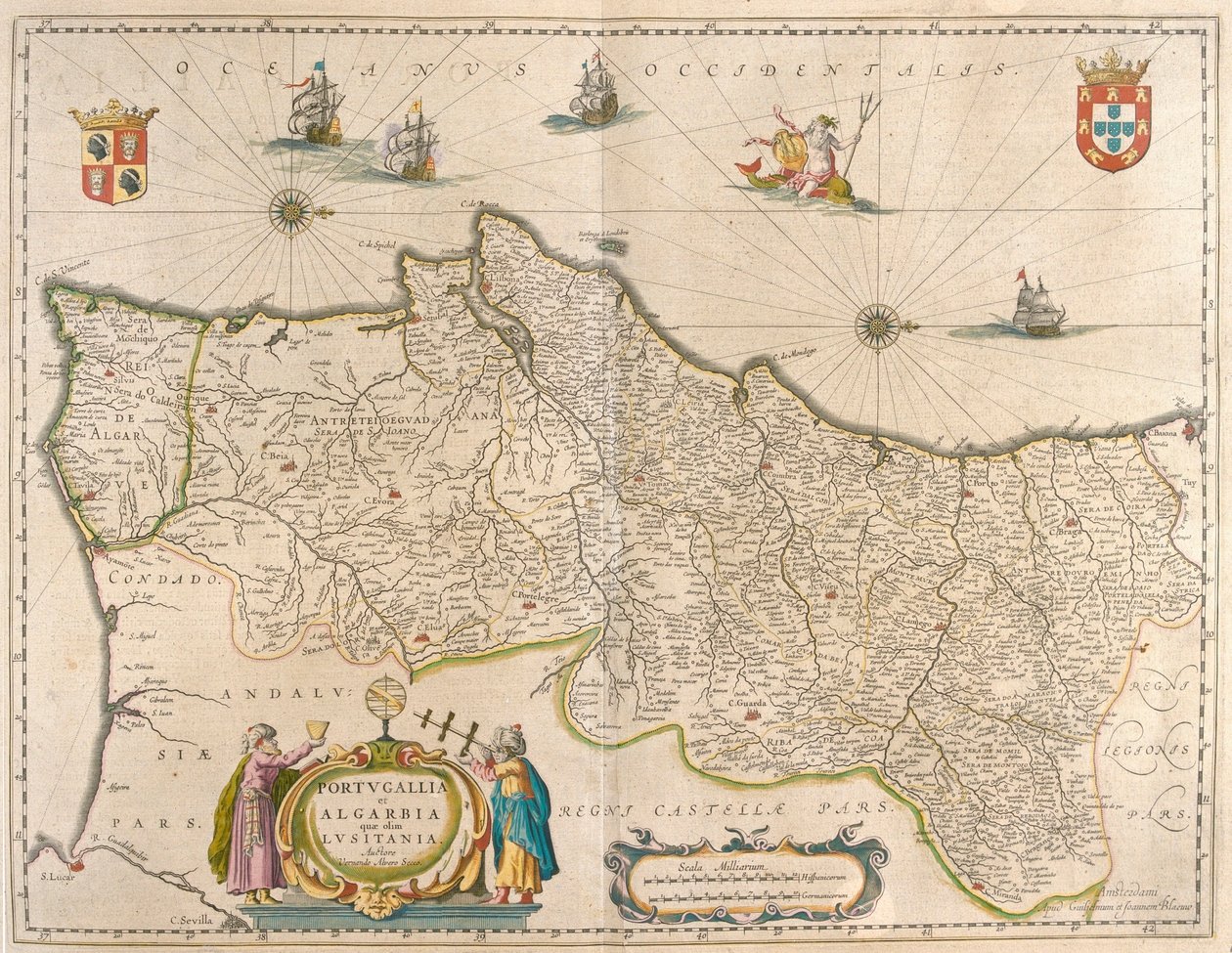 Portogallo e Algarve, in "Theatrum Orbis Terrarum, sive Atlas Novus" di Willem Blaeu, Amsterdam da Willem Blaeu