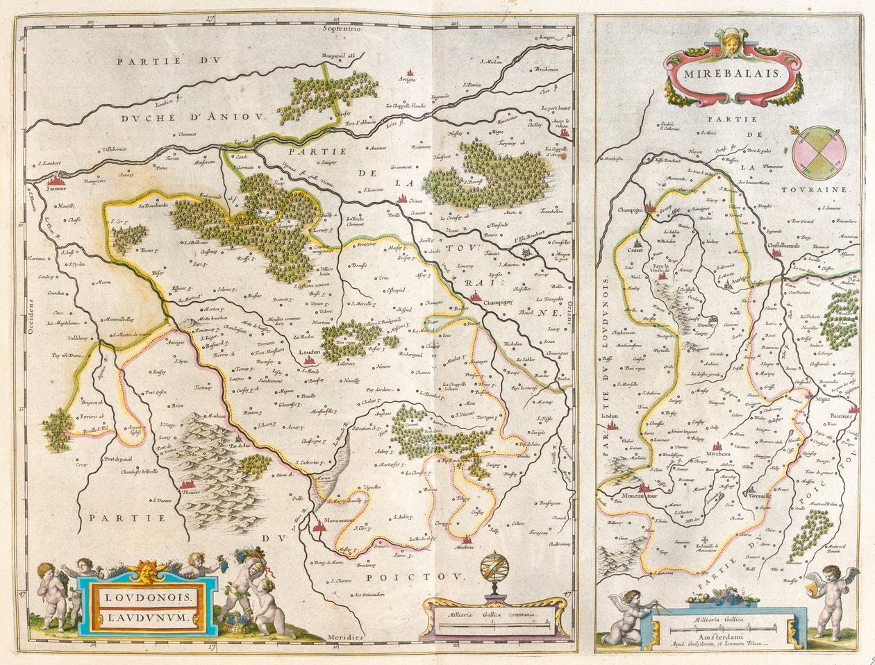 Quercy e Pirenei - Mirebeaux, in "Theatrum Orbis Terrarum, sive Atlas Novus" di Willem Blaeu, Amsterdam da Willem Blaeu