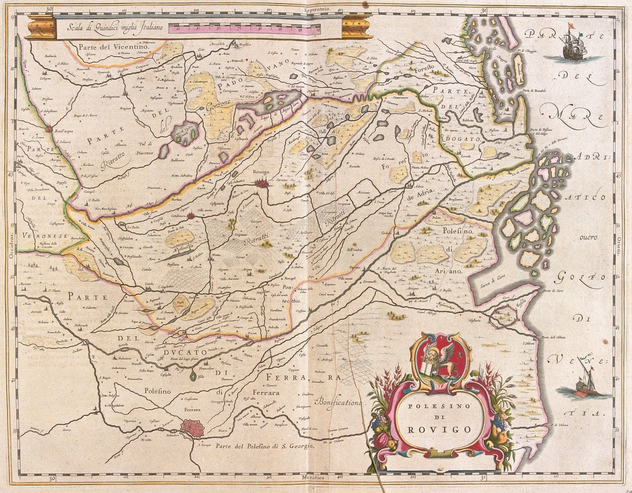 Rovigo, Italia, in "Theatrum Orbis Terrarum, sive Atlas Novus" di Willem Blaeu, Amsterdam da Willem Blaeu