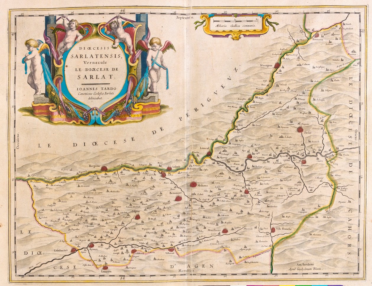 Regione di Sarlat-Bergerac-Couse-Ville Franche, in "Theatrum Orbis Terrarum, sive Atlas Novus" di Willem Blaeu, Amsterdam da Willem Blaeu