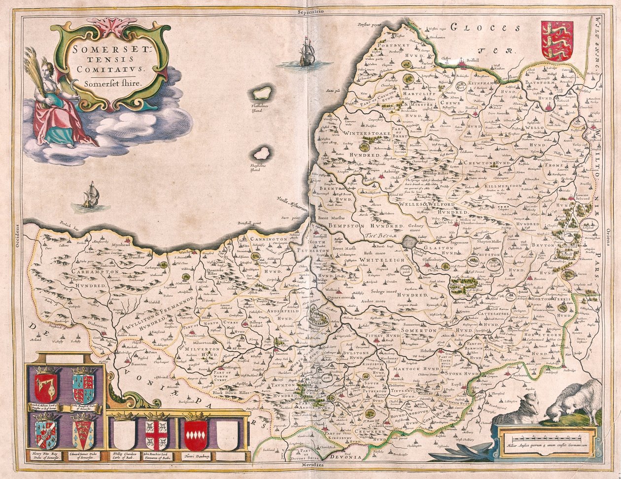 Somerset, in "Theatrum Orbis Terrarum, sive Atlas Novus" di Willem Blaeu, Amsterdam da Willem Blaeu