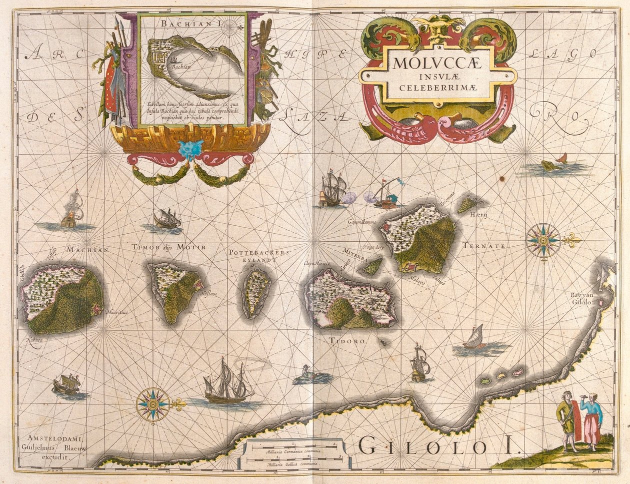 Isole delle Spezie e Isola di Bachian (Batjan), in "Theatrum Orbis Terrarum, sive Atlas Novus" di Willem Blaeu, Amsterdam da Willem Blaeu