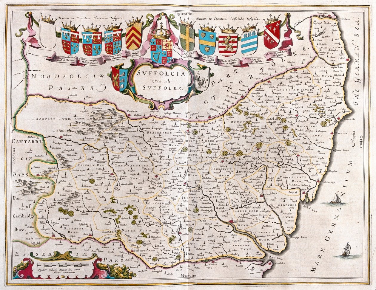 Suffolk, in "Theatrum Orbis Terrarum, sive Atlas Novus" di Willem Blaeu, Amsterdam da Willem Blaeu
